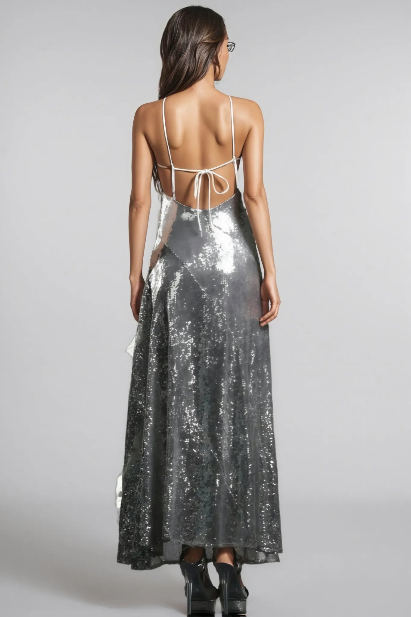 Luna Shimmer Halter Gown