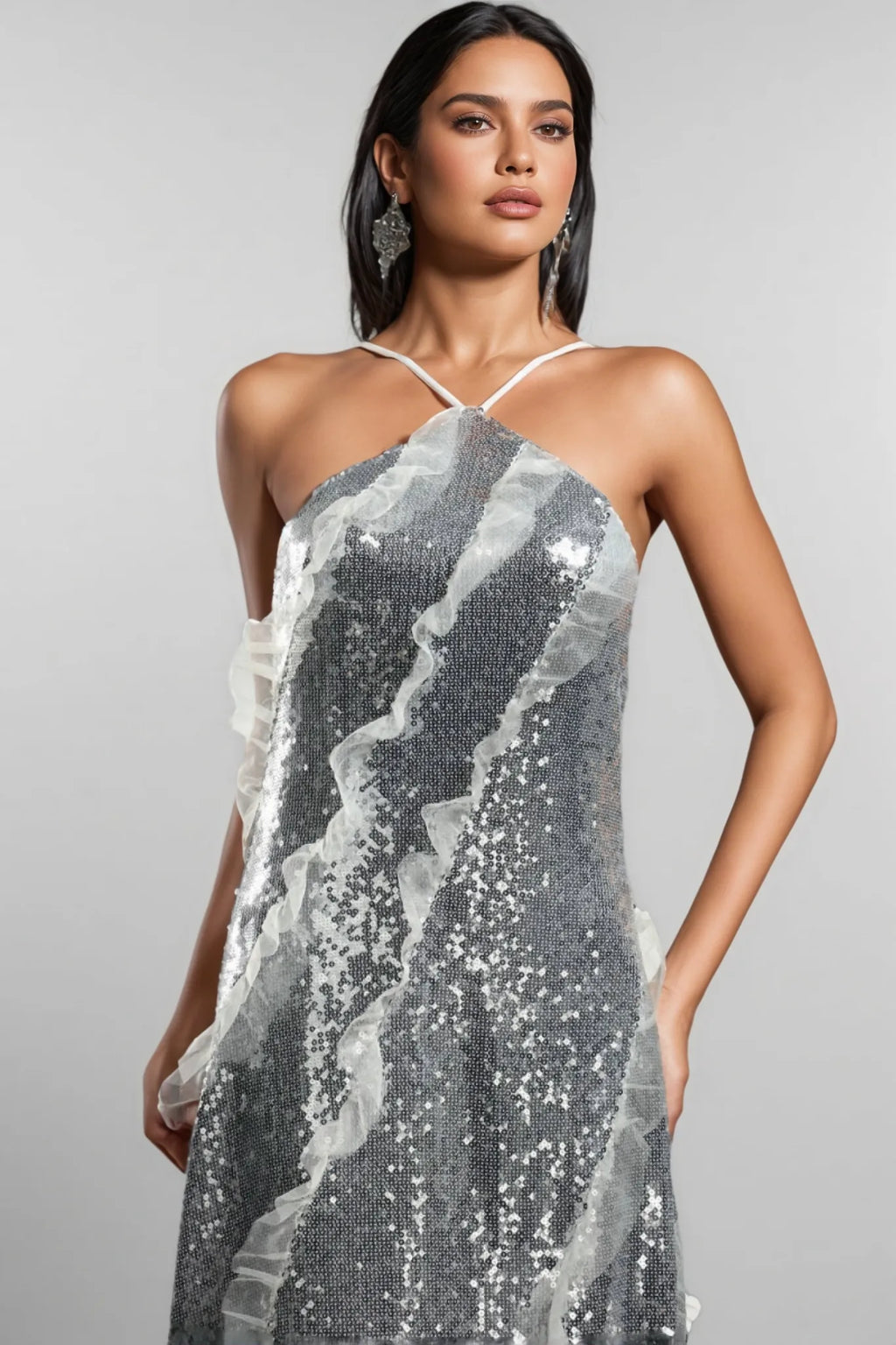 Luna Shimmer Halter Gown