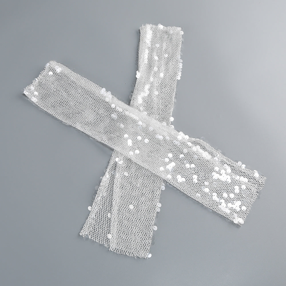 Handmade Sequin Chain Semi Sheer Midi Dress