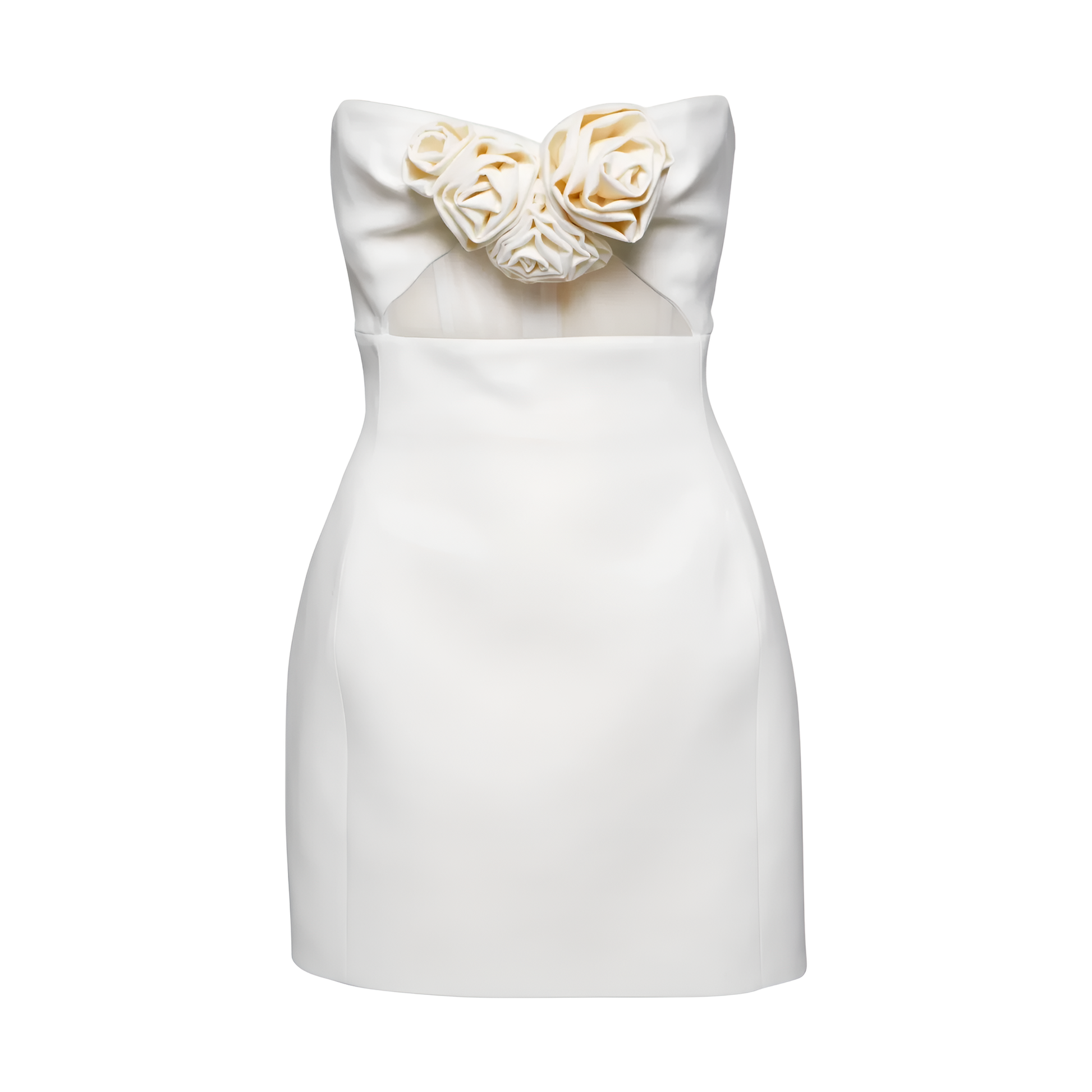TWIN ARCHIVE FLORAL-APPLIQUÉ MINIDRESS WHITE