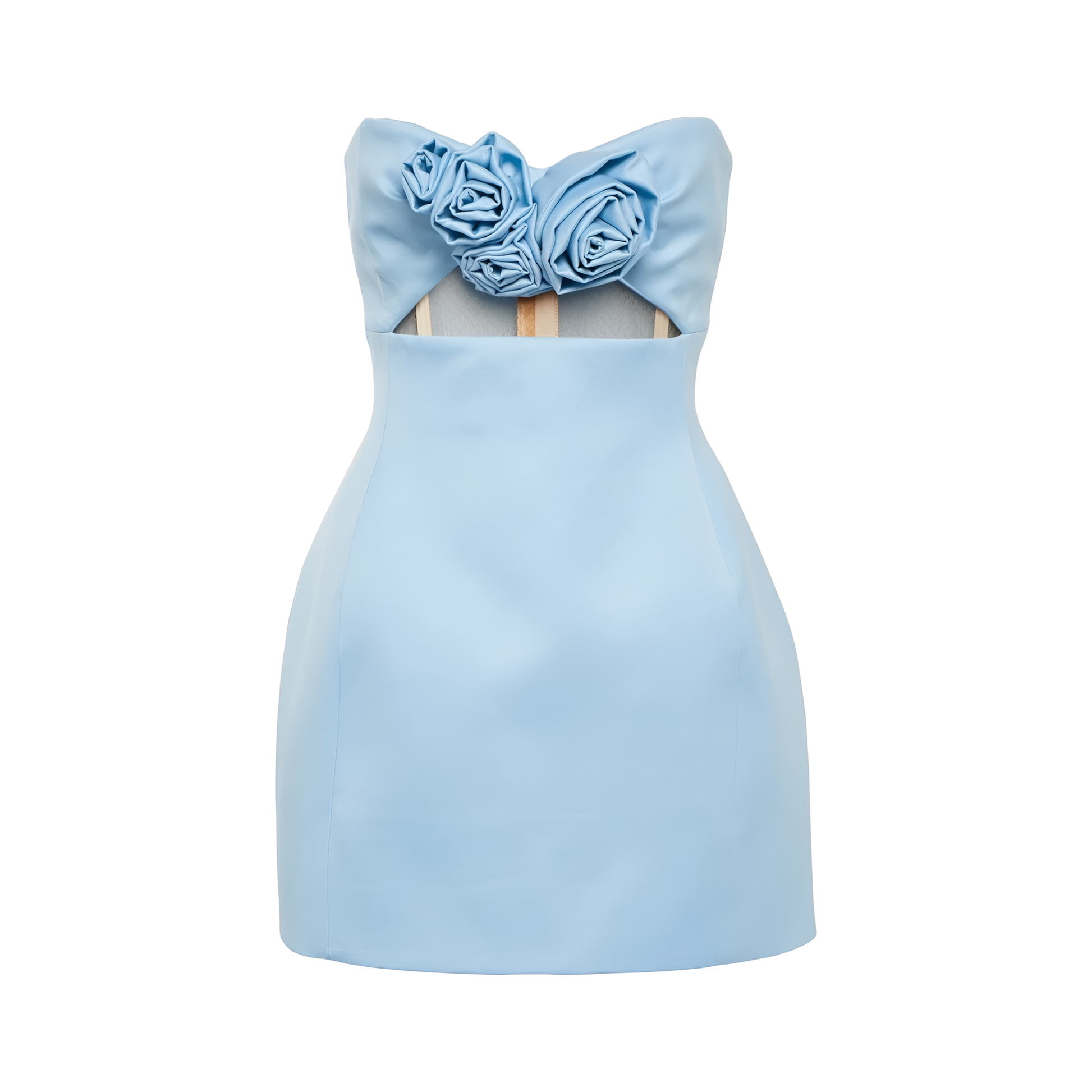 TWIN ARCHIVE FLORAL-APPLIQUÉ MINIDRESS BLUE