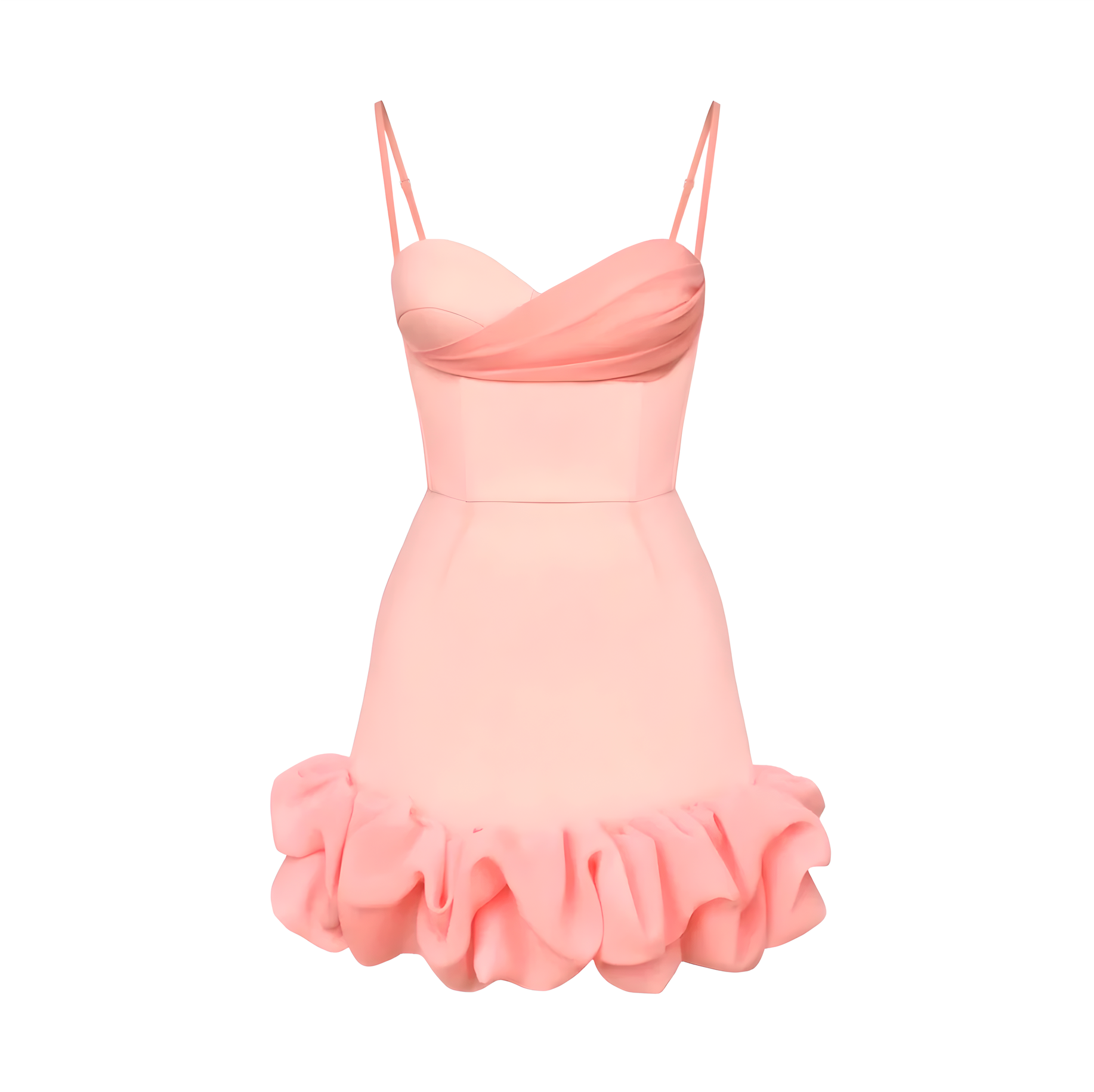 Karolina Coral Ruffle Corset Dress