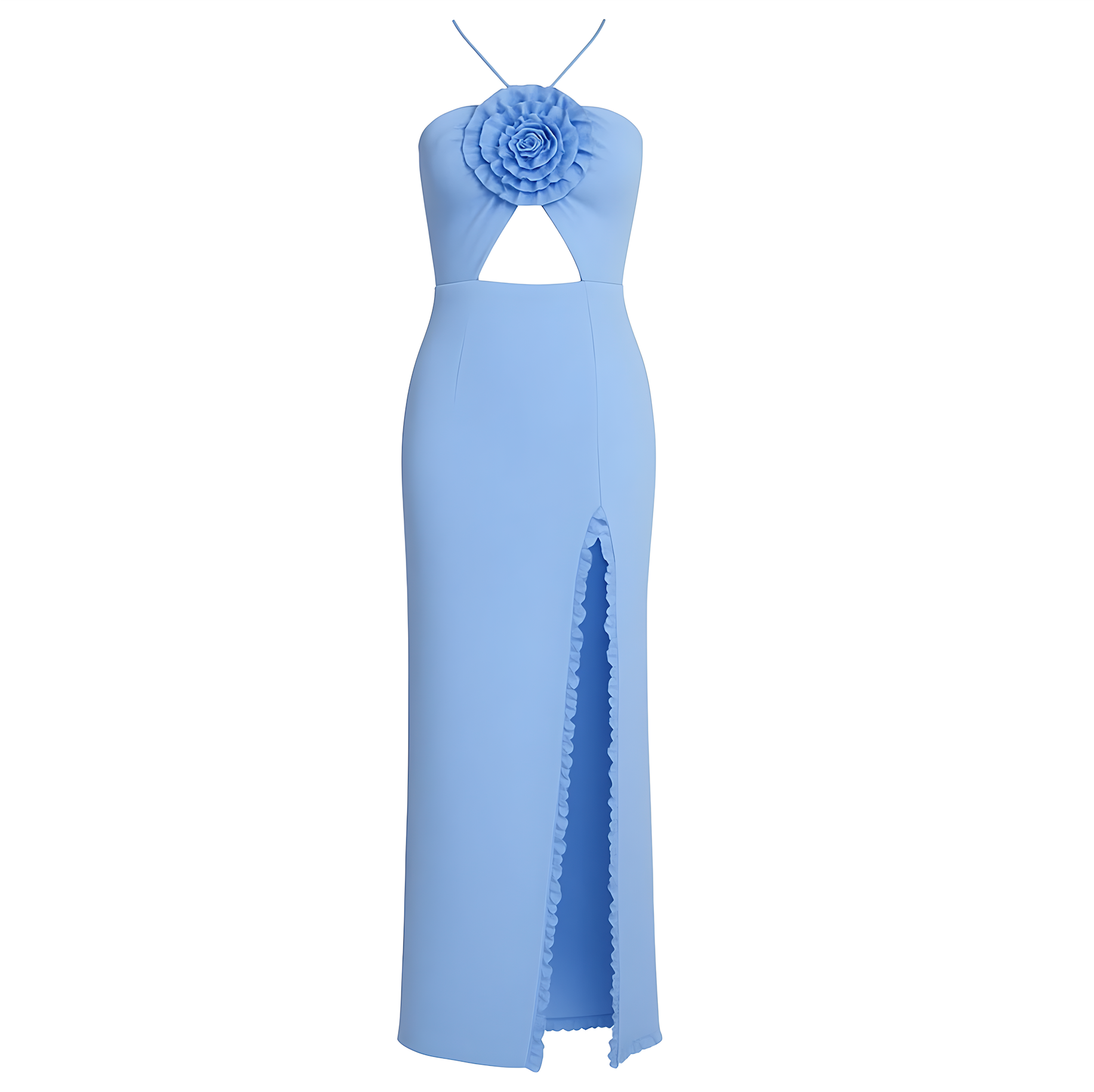 Jovani 67841 Ruffle Evening Dress Blue
