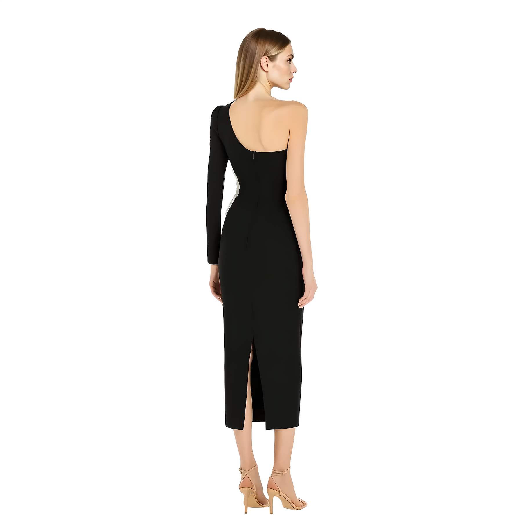 Rosie One-Shoulder Floral Appliqué Maxi Dress