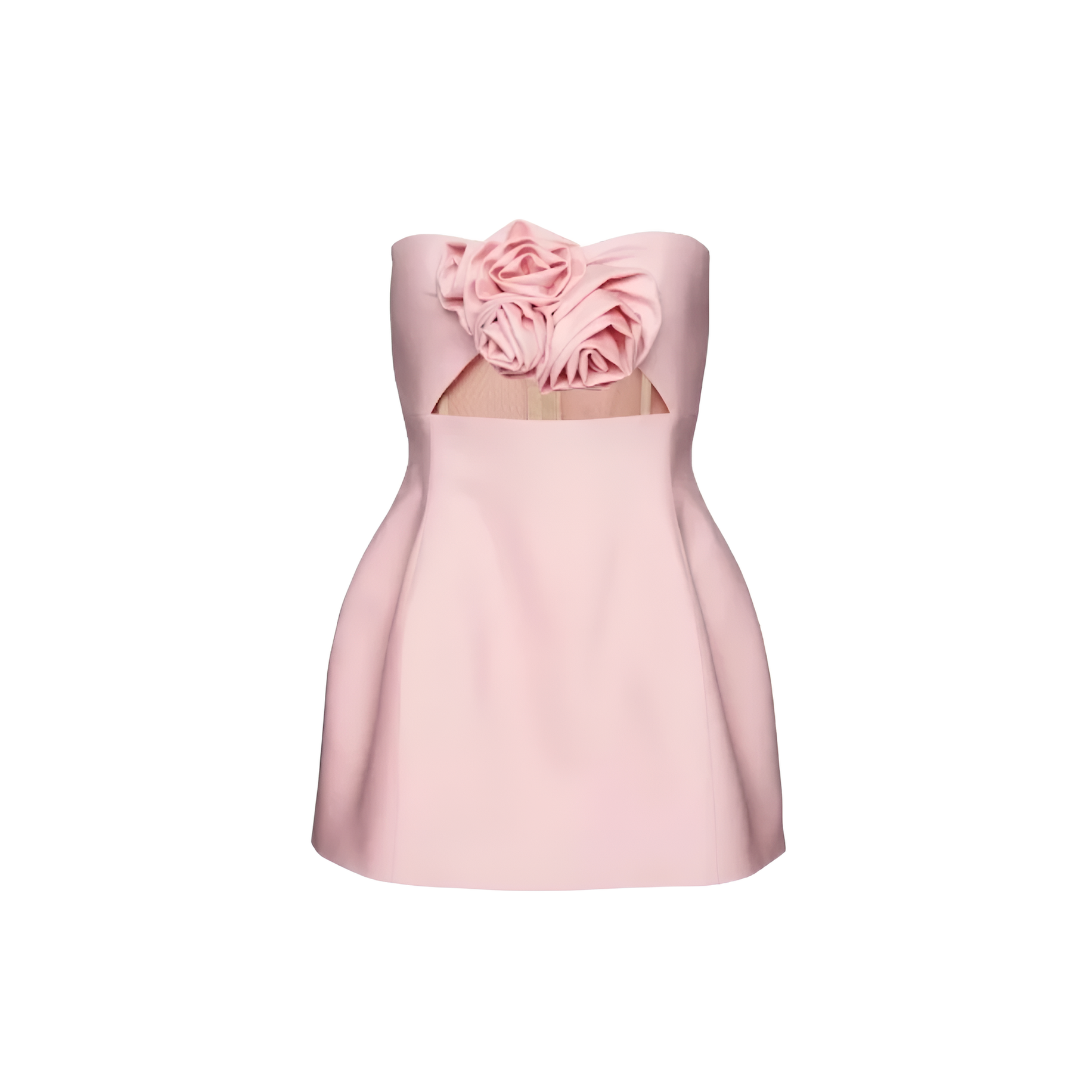 TWIN ARCHIVE. FLORAL-APPLIQUÉ MINIDRESS PINK