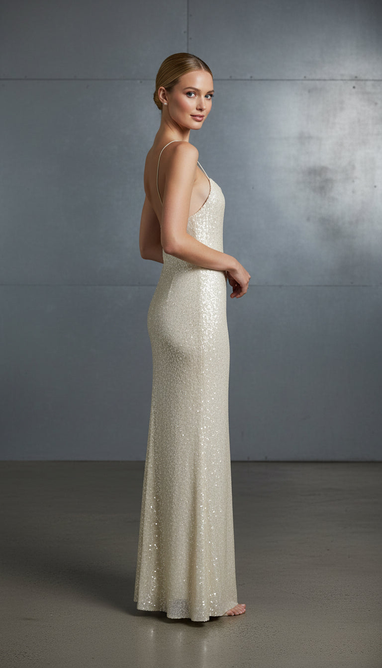 SERENA SEQUIN SLIP MAXI