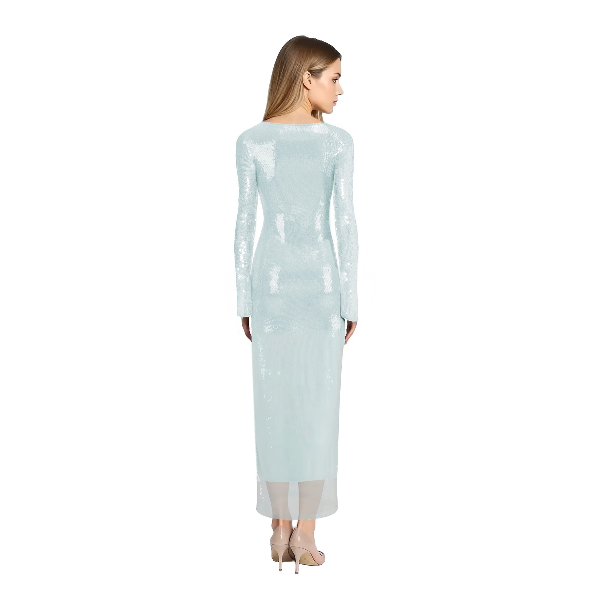 Solaria Long Sleeve Ice Sequin Maxi Dress