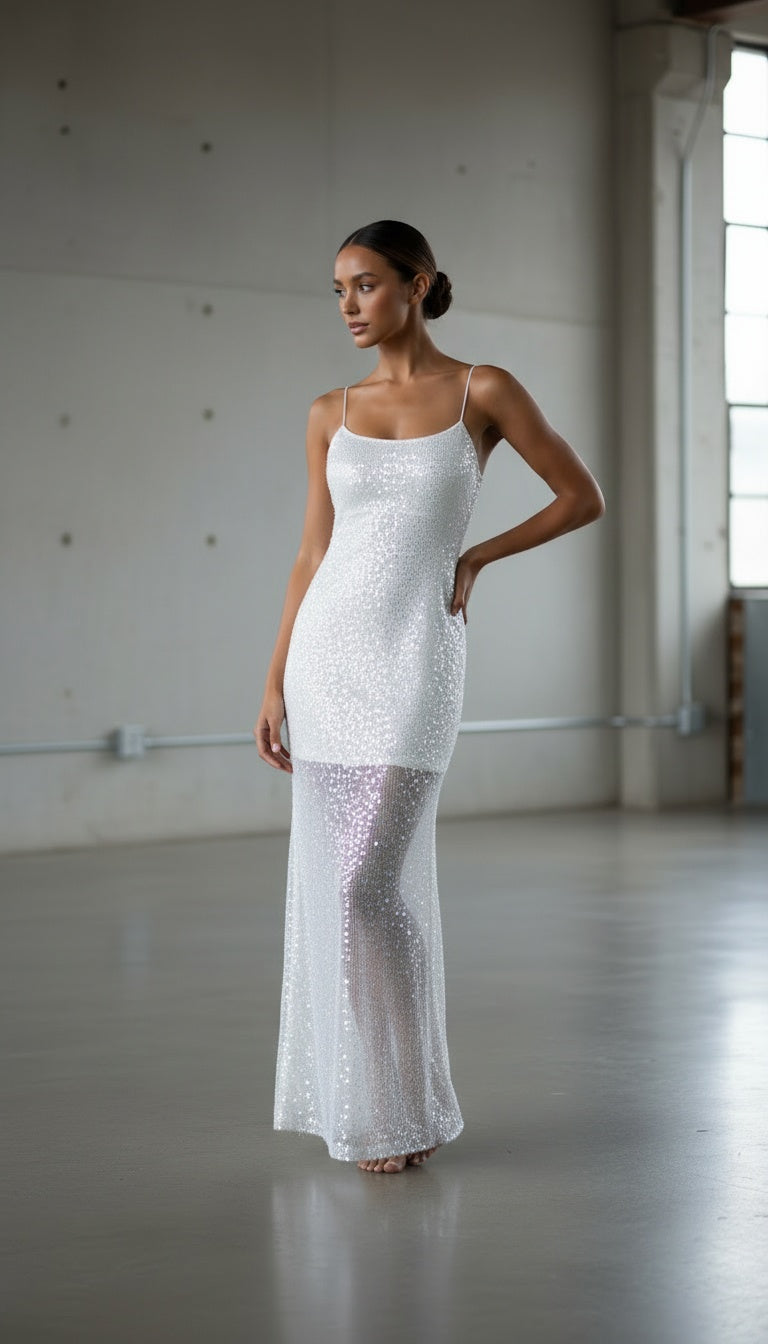 SELENA SEQUIN SLIP MAXI
